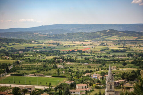 fields below Bonnieux