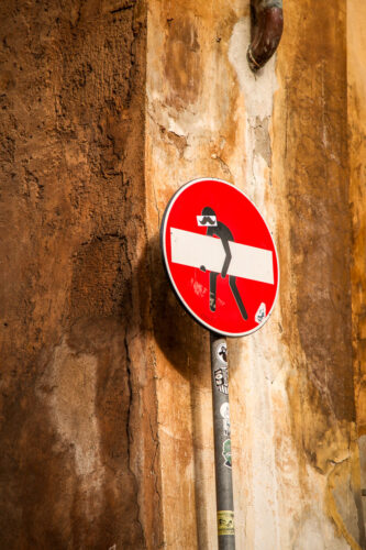 Rome street sign art