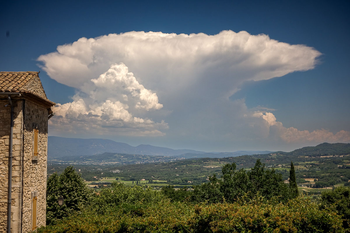 view of clouds from Lacoste Provence