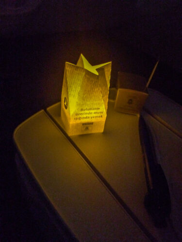 Turkish Airlines Business Class candle