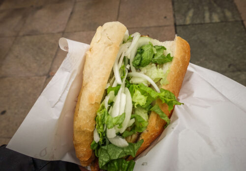 street food Istanbul fish sandwich