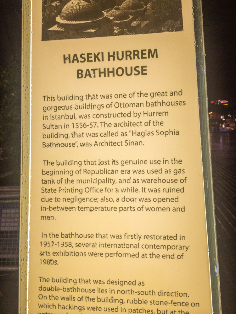 Istanbul Haseki bathhouse history 