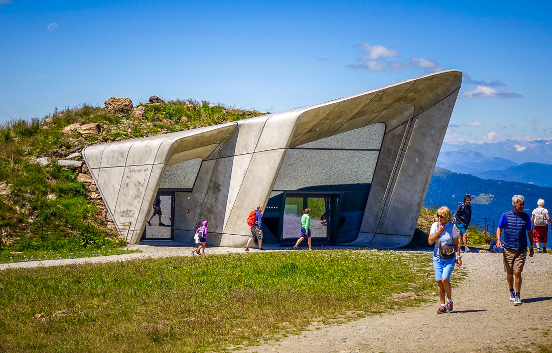 Messner Mountain Museum Corones Zaha Hadid entrance