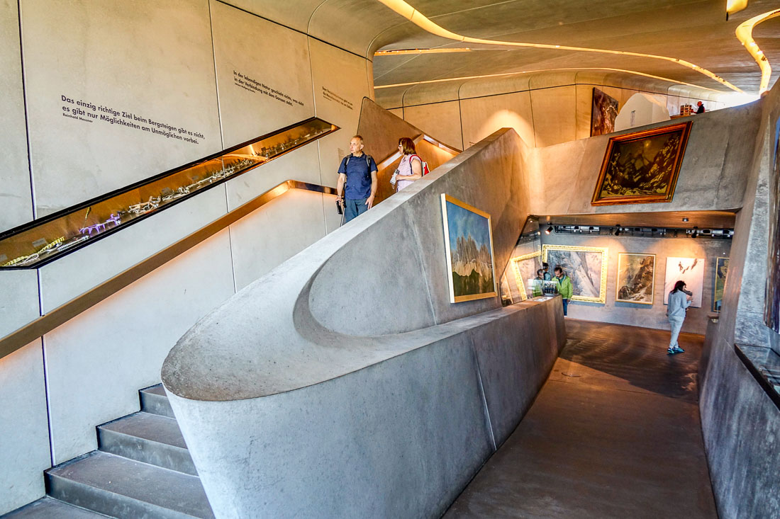 Messner Mountain Museum Corones Zaha Hadid staircase