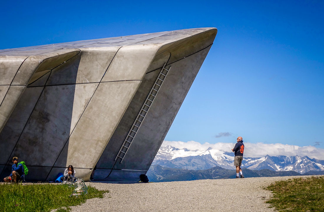 Messner Mountain Museum Corones Zaha Hadid entrance