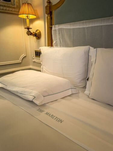 The Marlton Hotel bed detail