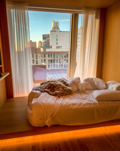 PUBLIC hotel NYC bed in morning