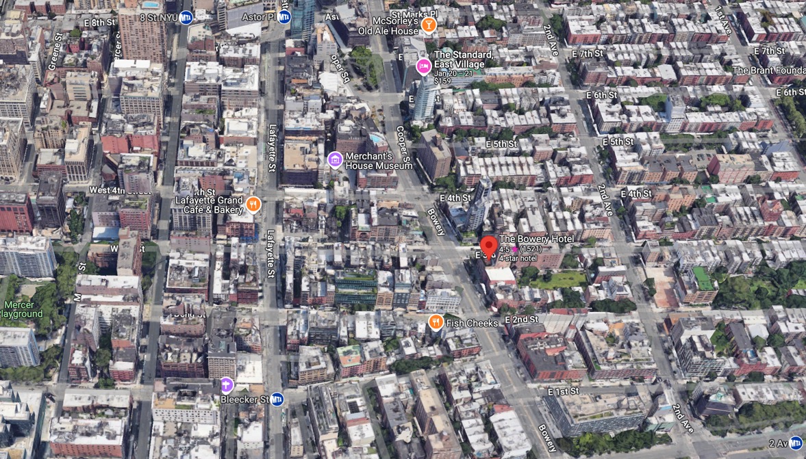 The Bowery location map