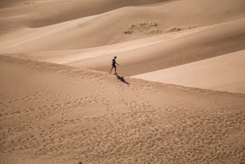 lone hiker Great Sand Dunes National Park