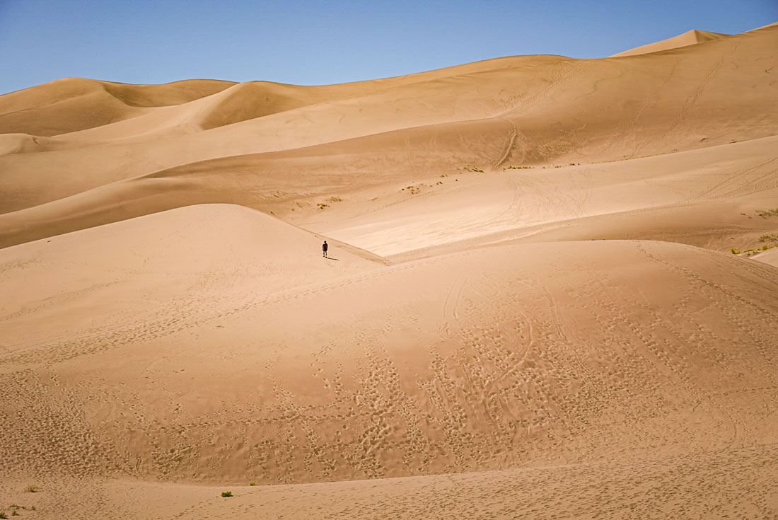 person walking Great Sand Dunes National Park