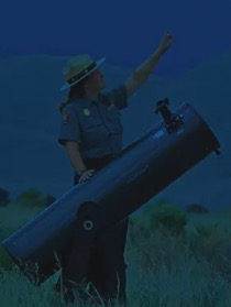 Ranger at night Great Sand Dunes