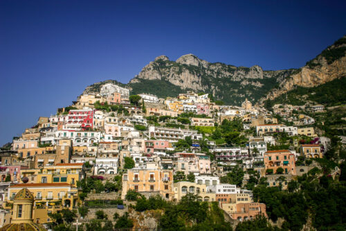 view of Positano from Le Sirenuse